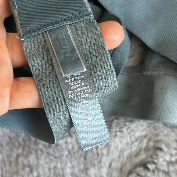 SKIMS Cotton Rib Plunge Bralette in Kyanite L - Picture 8 of 9